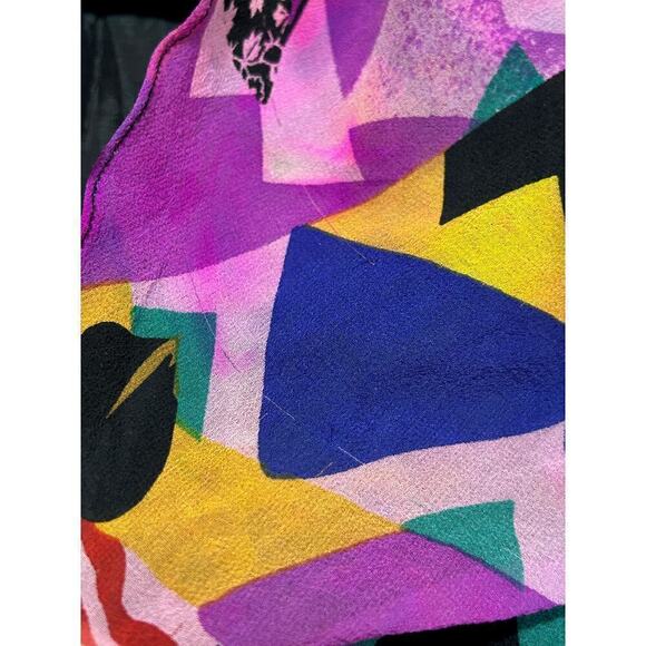 VTG Rickie Freeman For Terijon Skirt 4 100% Silk Lined Floral Retro Flowy Girly - Picture 9 of 10